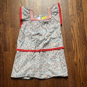 Roller Rabbit Floral Print Sleeveless Tunic with Red Trim